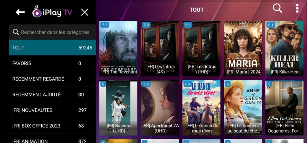 Abonnement IPTV iPlay IPTV Premium Films